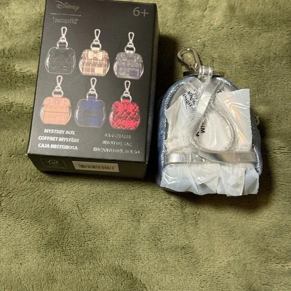 Disney Blue Denim Mini Minnie Mouse Loungefly Backpack Keychain